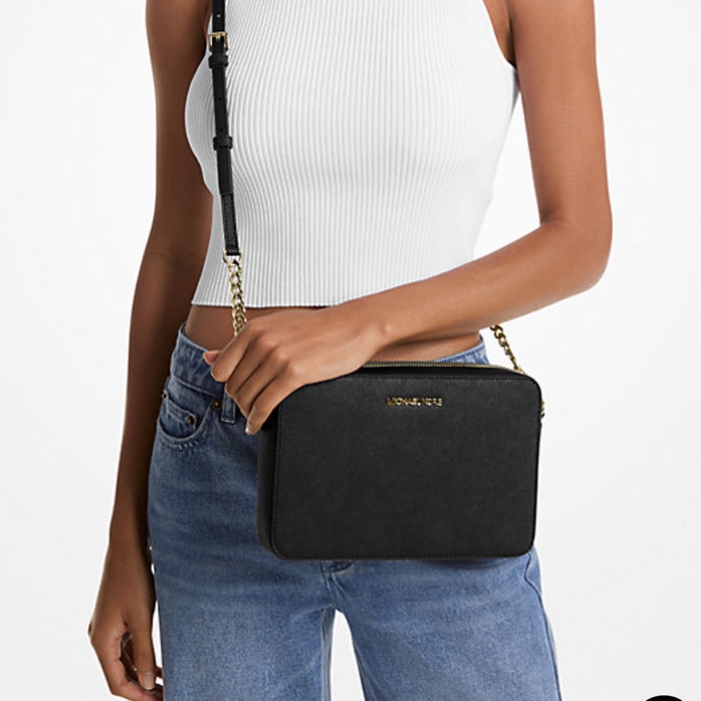 Michael Kors Jet Set Saffiano Leather Crossbody Bag